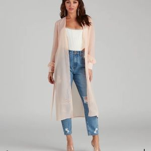 Windsor Sheer chiffon belted trench